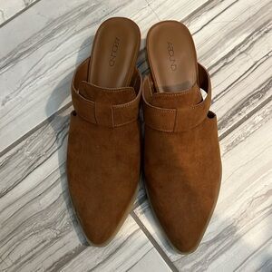 NWOB! Abound Cognac Faux Suede Slip On Pointed Booties “Elsie Fab”